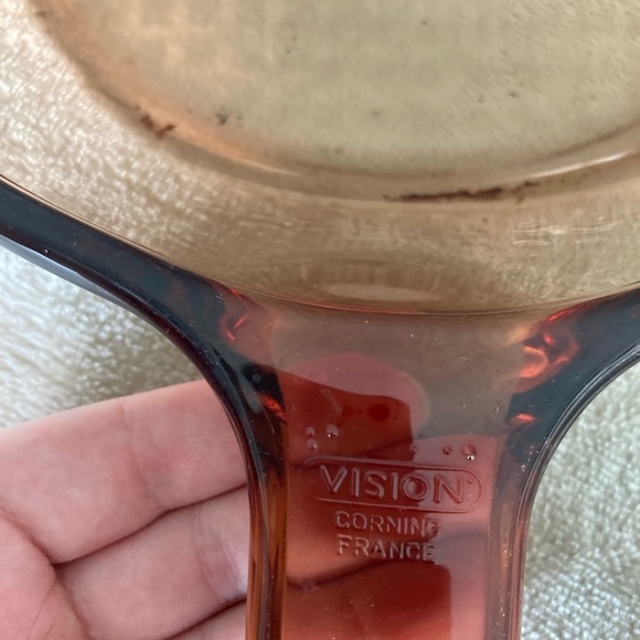 MCM Vintage Amber French Visions Corningware Frying Pan - Picture 2 of 4
